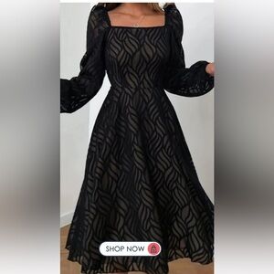 Elegant Black Long Sleeve Dress